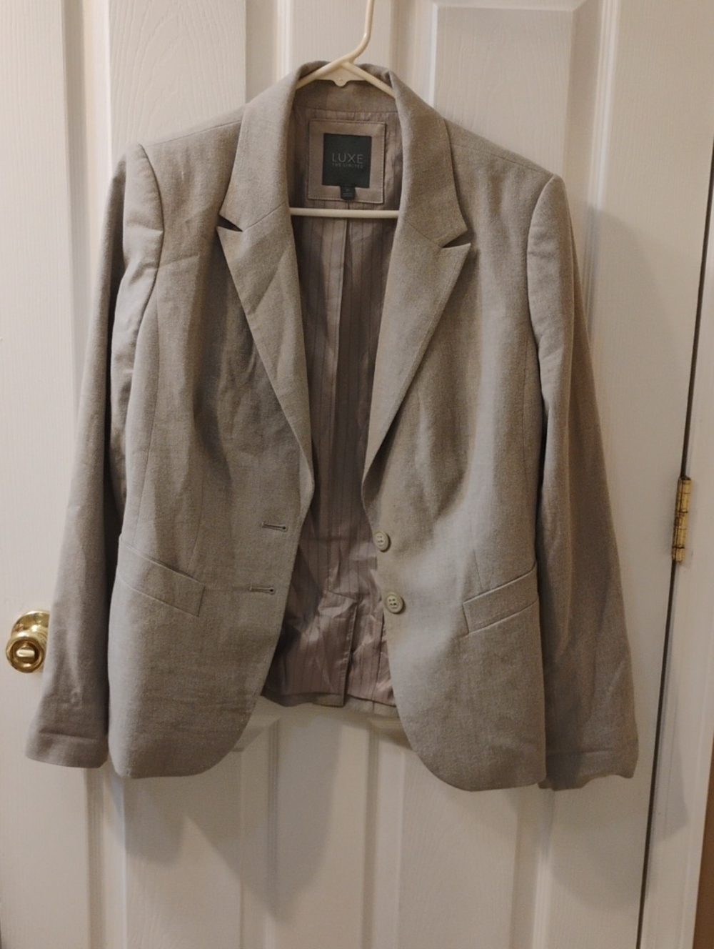 Luxe Light Taupe Women's Single-Breasted Blazer